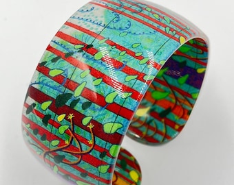 Multicoloured bangle cuff plastic statement