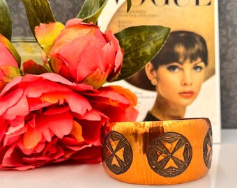 Copper bangle vintage Moda handmade Maltese cross