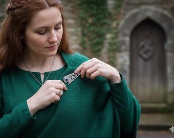 Broche de peltre vintage estilo celta de St. Justin para falda escocesa