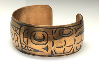 Copper bangle vintage handmade Native American