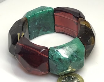 Stretchy bracelet resin beads chunky statement
