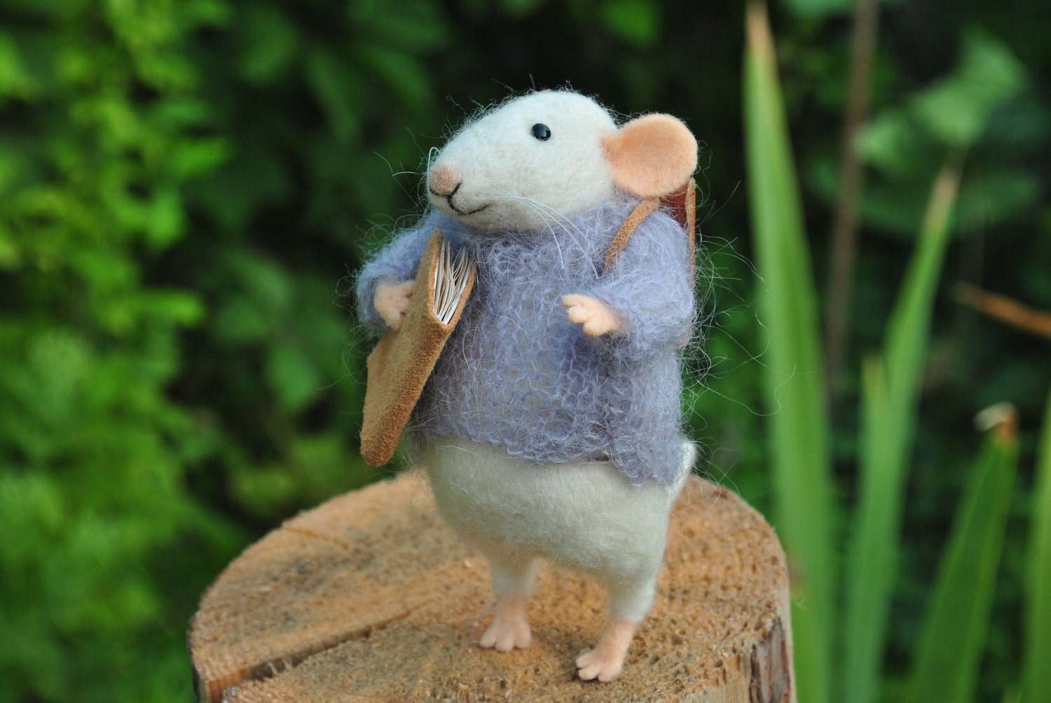 Wool Mouse Needle Felted Mouse Miniature Animal Felt Mouse White Mouse  Needle Felt Mouse Felted Mice Waldorf Animal Toy Cute Felt Mouse 