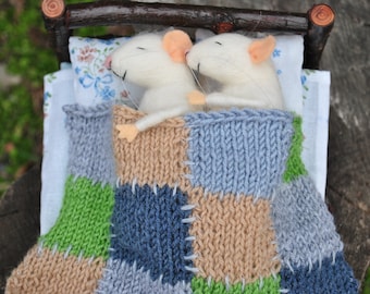 Mouse in bed Mouse sleeping Needle felt miniature Felt animals Soft sculpture felted wool mouse  Wool figurine Home decor