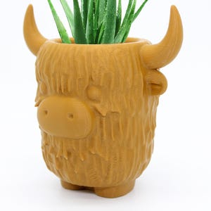 Grillige Highland Cow Planter – Unieke 3D-geprinte succulente pot voor boerderijdecor