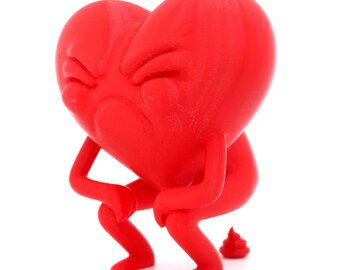 3D Printed Pooping Heart - Funny Valentine’s Gift or Quirky Desk Decor