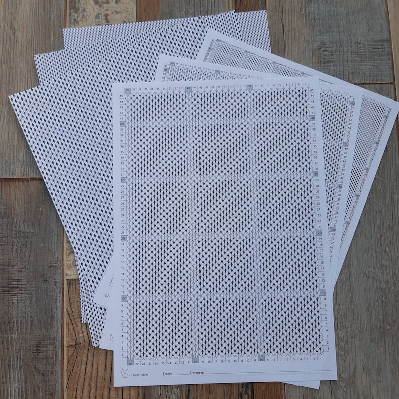 Printable Knitting Graph Chart Stitch Papers A4 and Letter Etsy