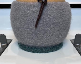 Foggy Gray and Heathered Green Cozy for 8-Cup Single Wall Bodum Pour Over