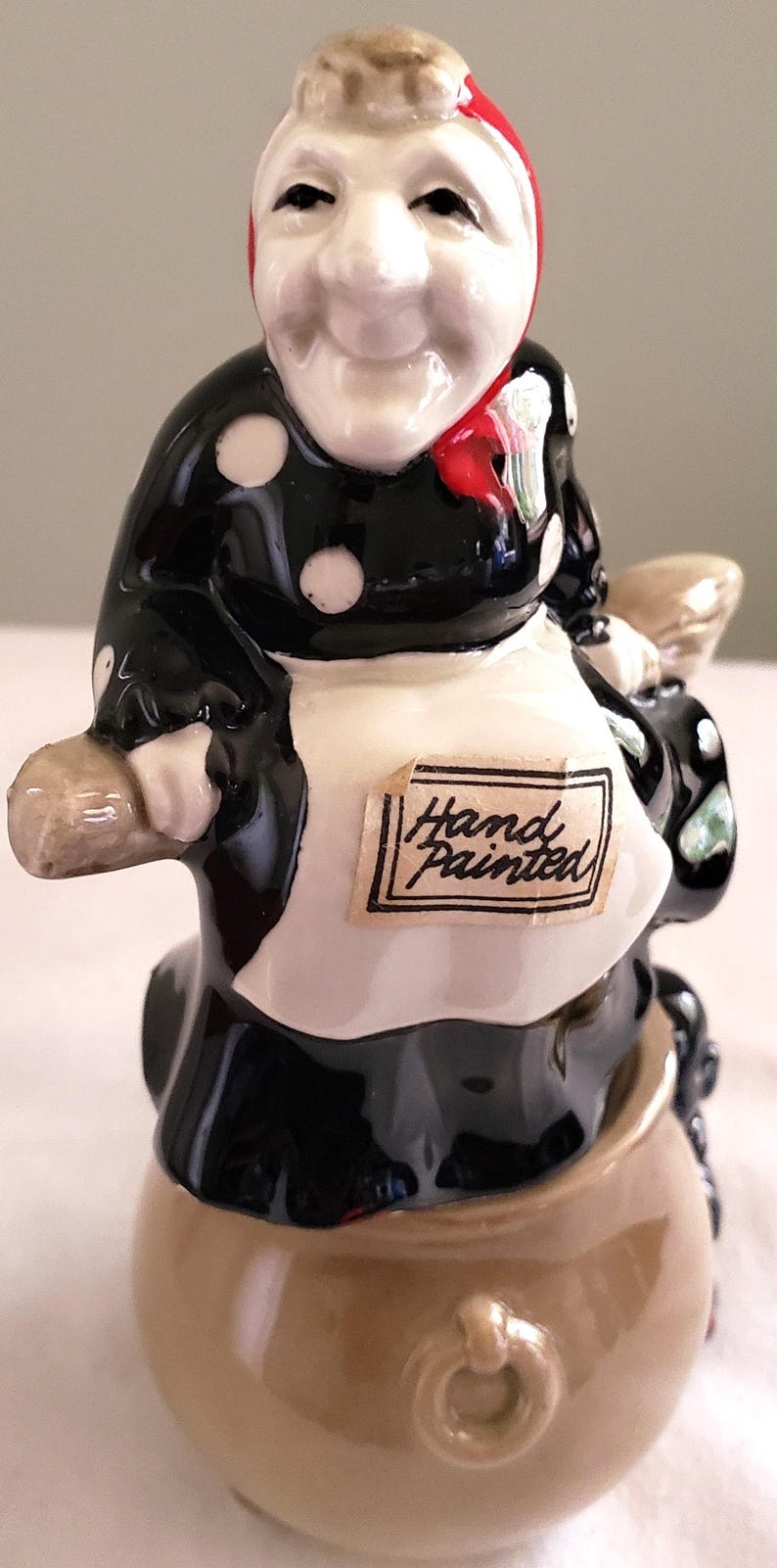 Vintage Fitz & Floyd Kitchen Witch Black Cat Cauldron Salt Pepper ...