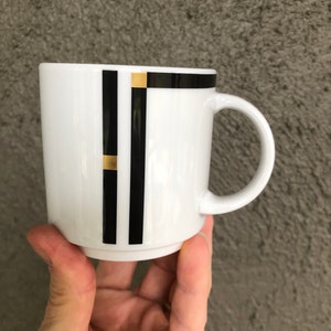 Rosenthal Studio Line mug vintage black white gold Hotel Restaurant Service Germany coffee tea cup