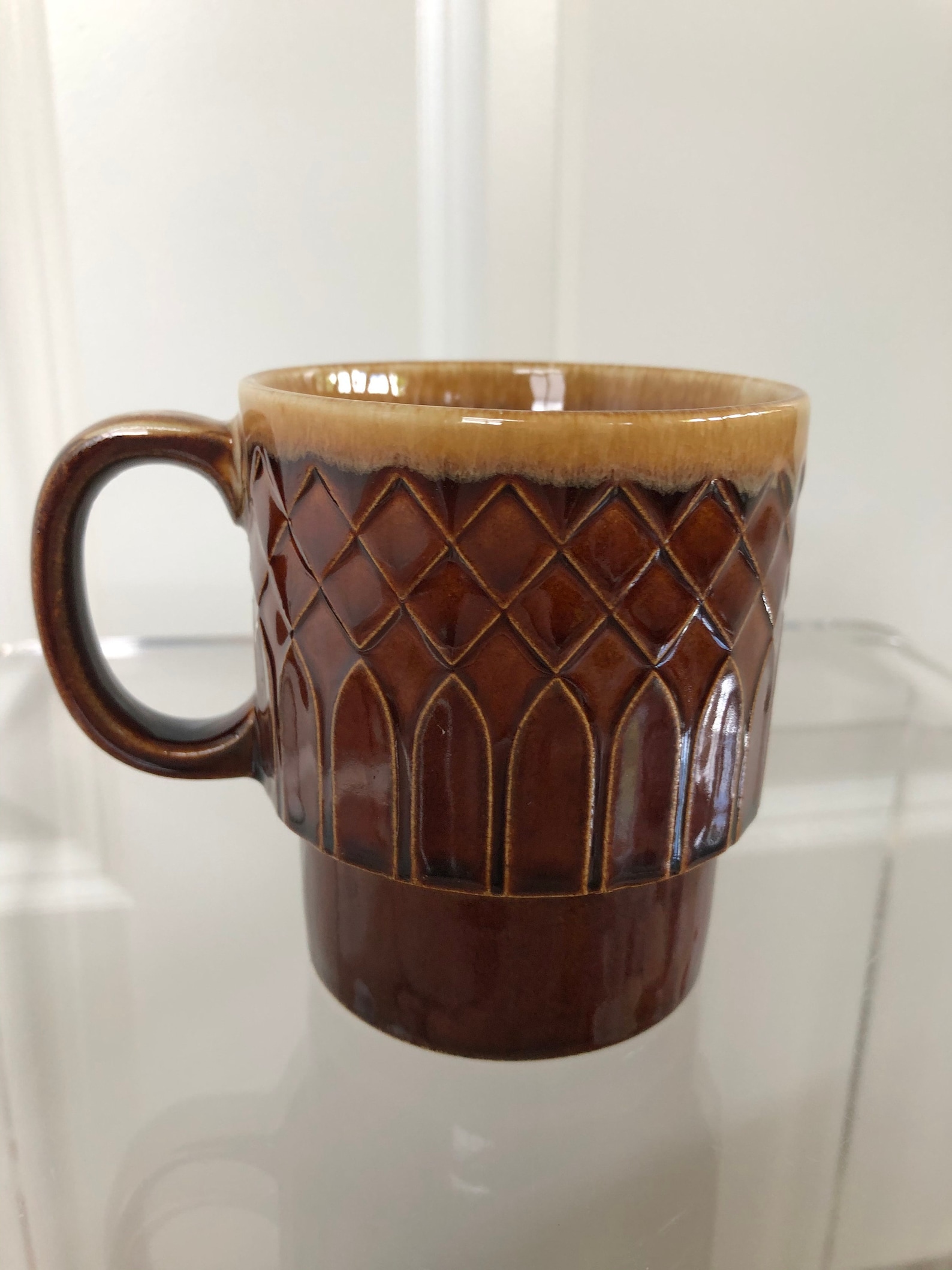 Brown coffee mug retro mug brown glaze small retro mug Etsy