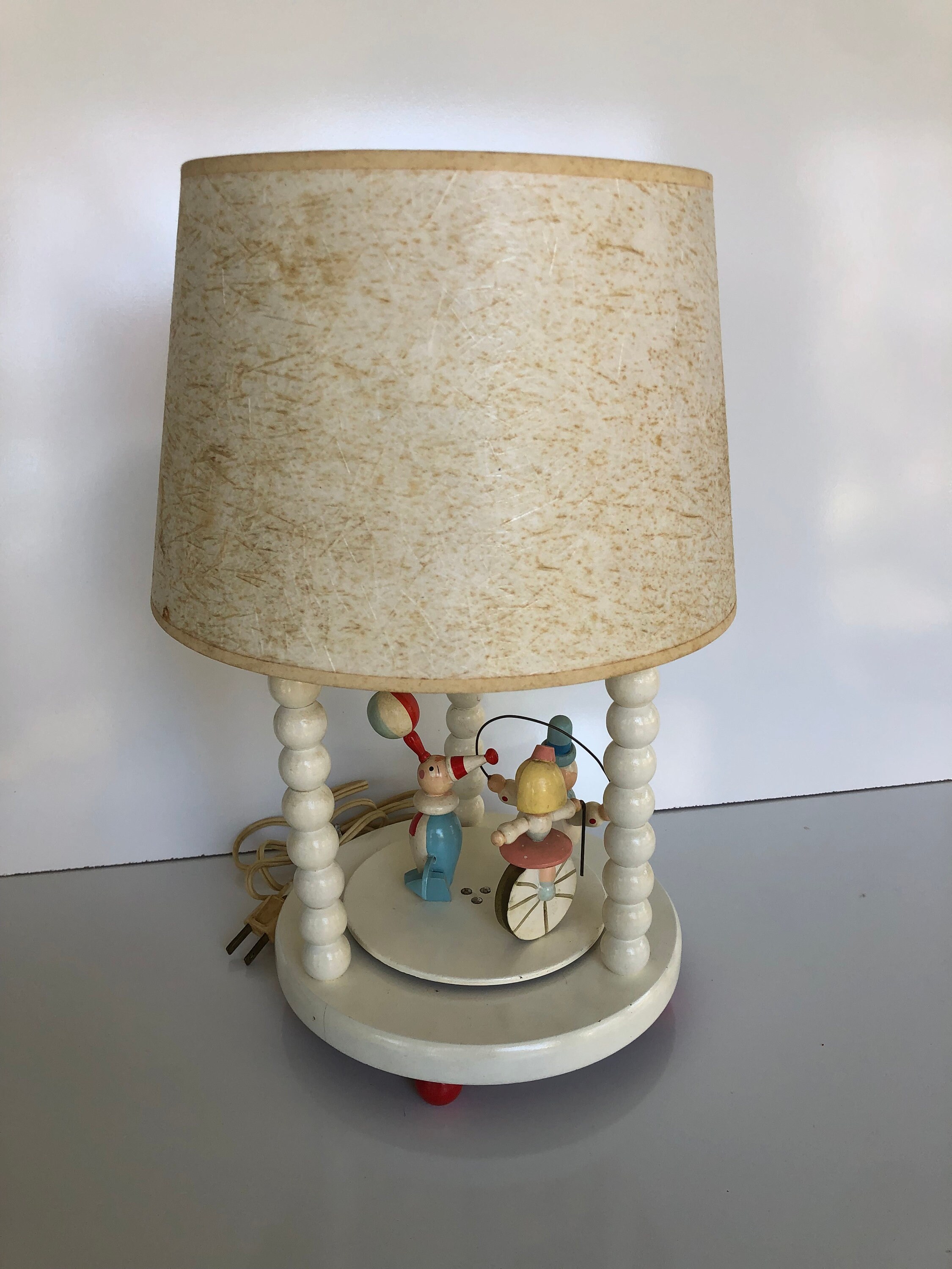 Irmi Nursery Lamp Vintage Circus Nursery Plastics Wooden Lamp Etsy