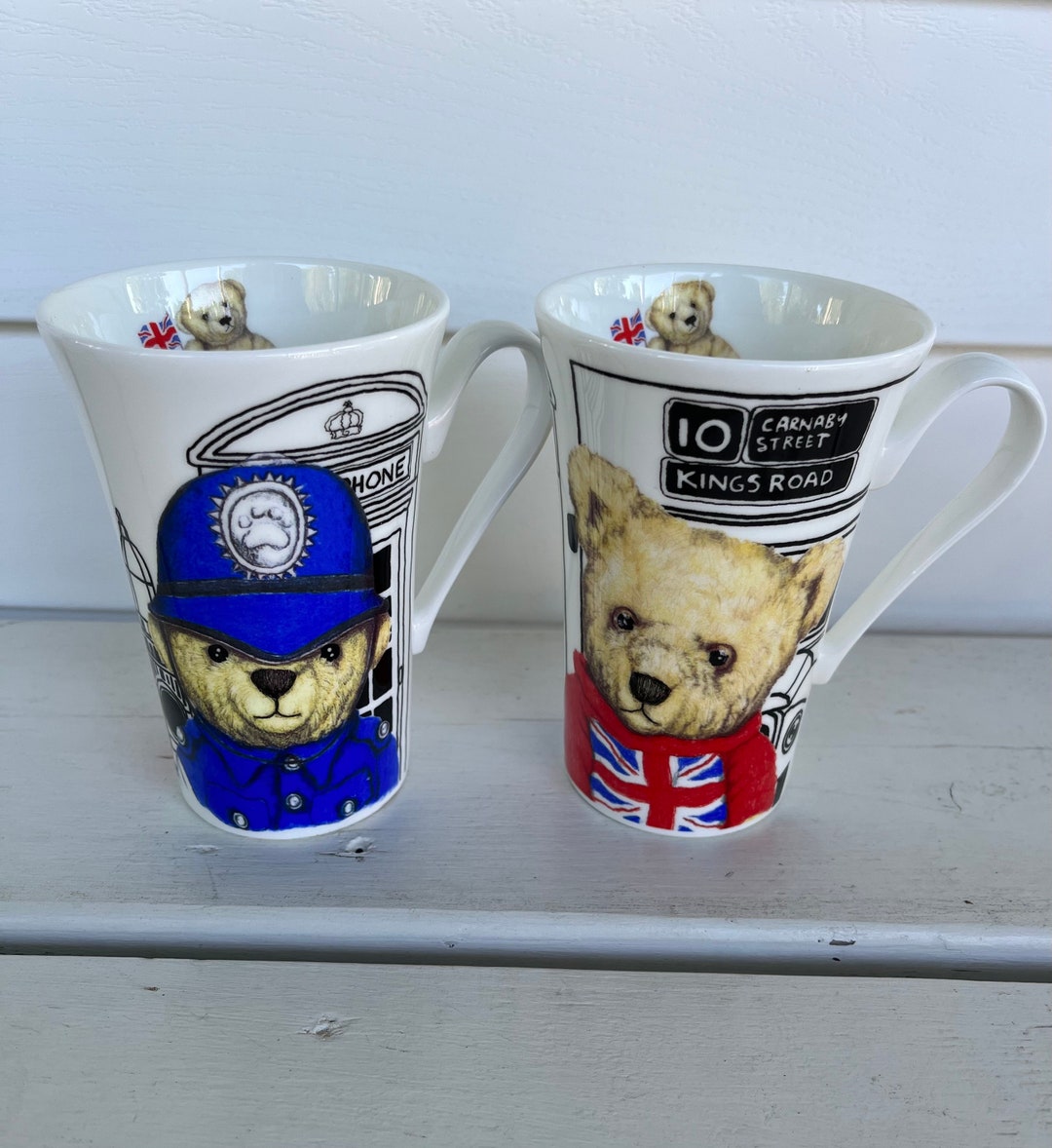Roy Kirkham English Bears Mugs Vintage Set of Two England Etsy