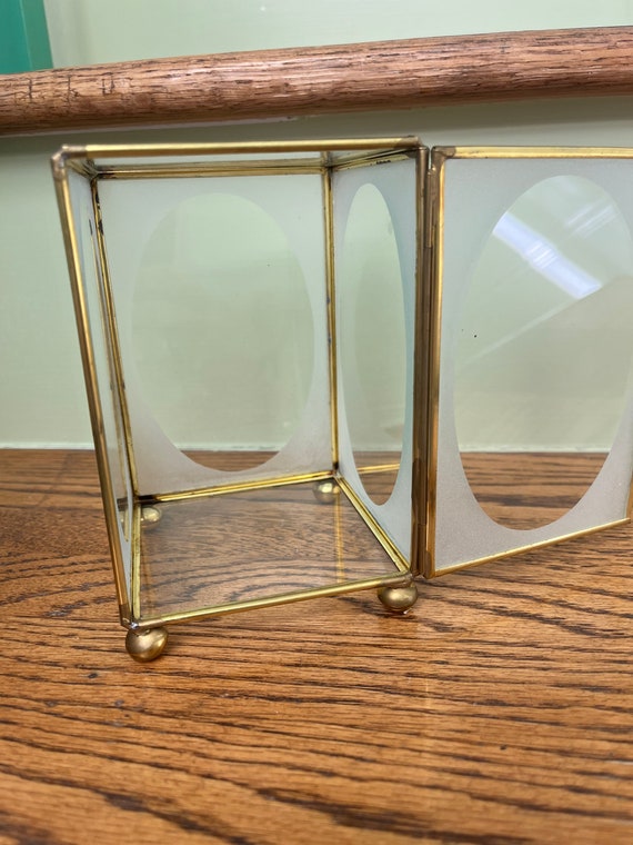 Glass Brass box, vintage display curious rectangu… - image 4