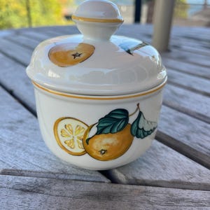 Villeroy & Boch lidded jelly jar, sugar bowl vintage lemons, lemon Luxembourg,