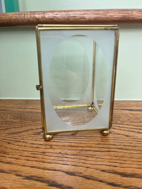 Glass Brass box, vintage display curious rectangu… - image 2