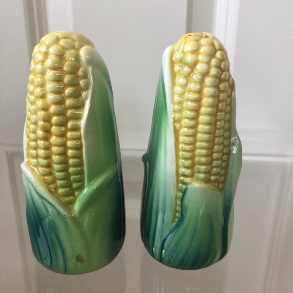 corn salt pepper HH Holt Howard corn on the cob salt and pepper shakers, Japan kitchen accessory dining picnic table summer picnic July 4