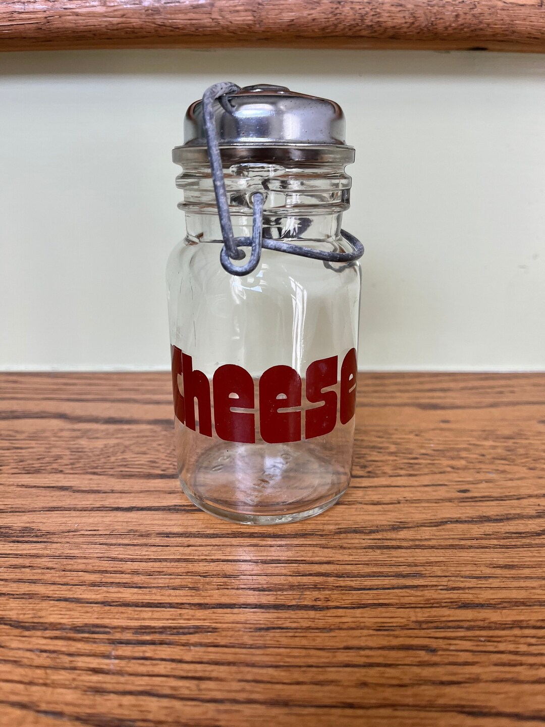 Wheaton Cheese Jar, Vintage 60s Cheese Shaker Metal Lid Modern