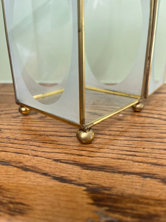 Glass Brass box, vintage display curious rectangu… - image 5
