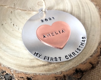 Christmas Tree Ornament, Personalised Bauble, First Christmas, New Home, Husband and Wife