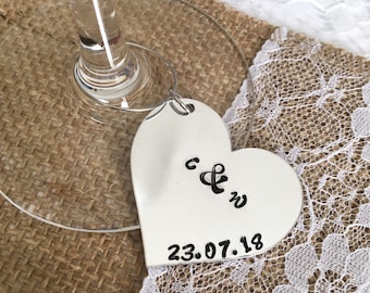 Wine Glass Charms, Glass Charms, Wedding Favours, Personalised Wine Glass Charms, Name Place Settings, Prosecco, Wedding Accessories