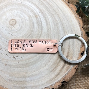 Personalised Keyring, Anniversary Gift, Couples Keyring, His and Hers, 7 year copper anniversary