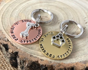 Dog Tag for Dogs - Personalised - Choose from Copper or Brass