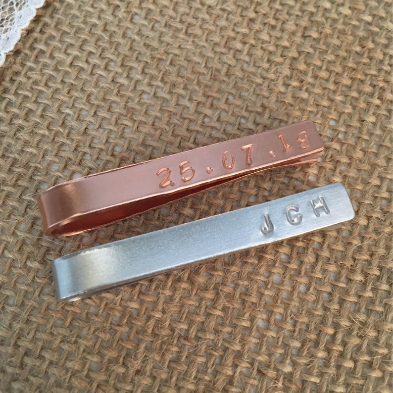 Dad Gift Gift For Him Tie Bar Best Man Groomsman Wedding Accessory Copper Custom Tie Bar Tie Clip Personalised Wedding Gift