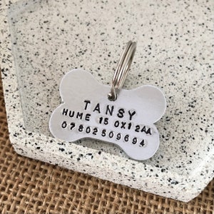 Aluminium Bone Shaped Dog ID Tag Personalised