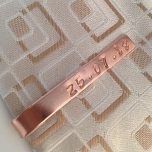 Tie Clip, Tie Bar, Personalised Wedding Gift, Wedding Accessory, Groomsman, Custom Tie Bar, Best Man, Dad Gift, Gift For Him, Copper