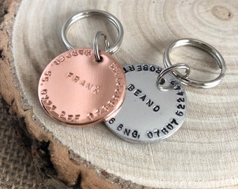 Dog Tag Personalised, Dog Tag for Dogs, Pet ID Tag, Copper or Aluminium