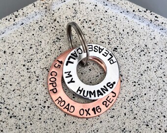 Custom Pet ID Tag - mixed metal double washer ID tag for dogs