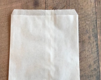 White Kraft Paper Flat Merchandise Bags 6"x9"