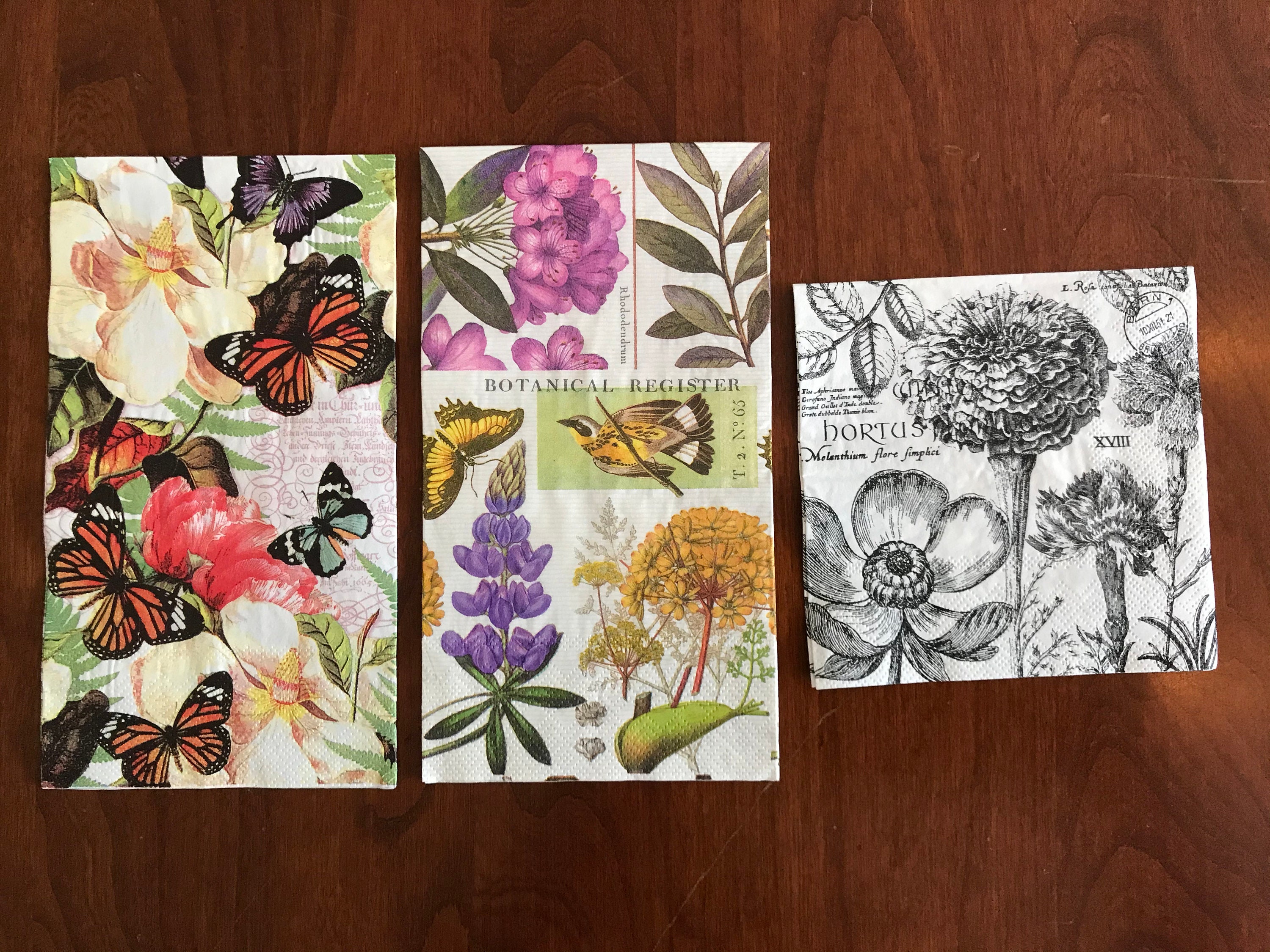 Nature Napkins Set of 3 Etsy UK