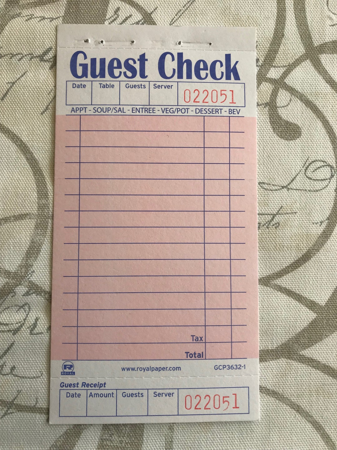Pink Guest Check - Etsy