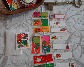 Assortment of 14 Christmas To & From Tags for Gifts with a Gummed Sticker Sheet