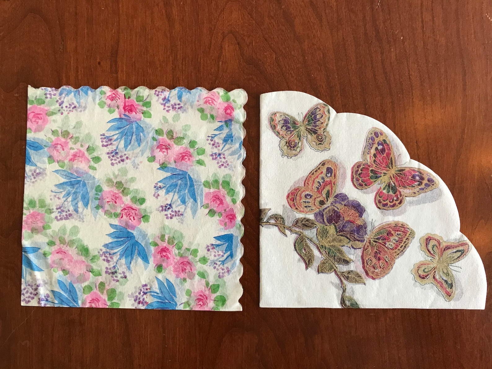 Floral and Butterfly Japanese Paper Napkins set of 2 Etsy