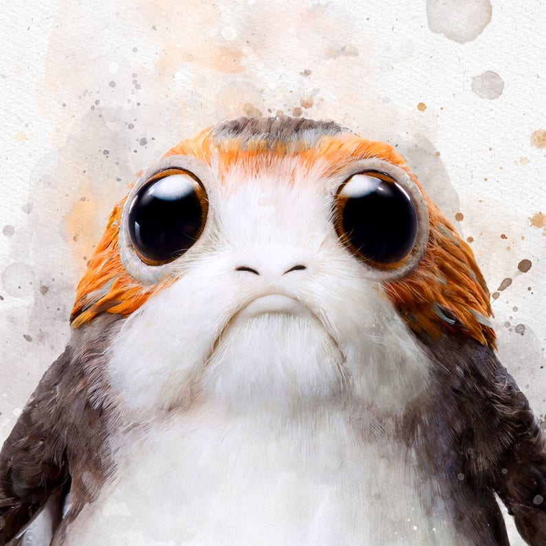 Porg Poster Star Wars Art Porg Star Wars Porg Art | Etsy