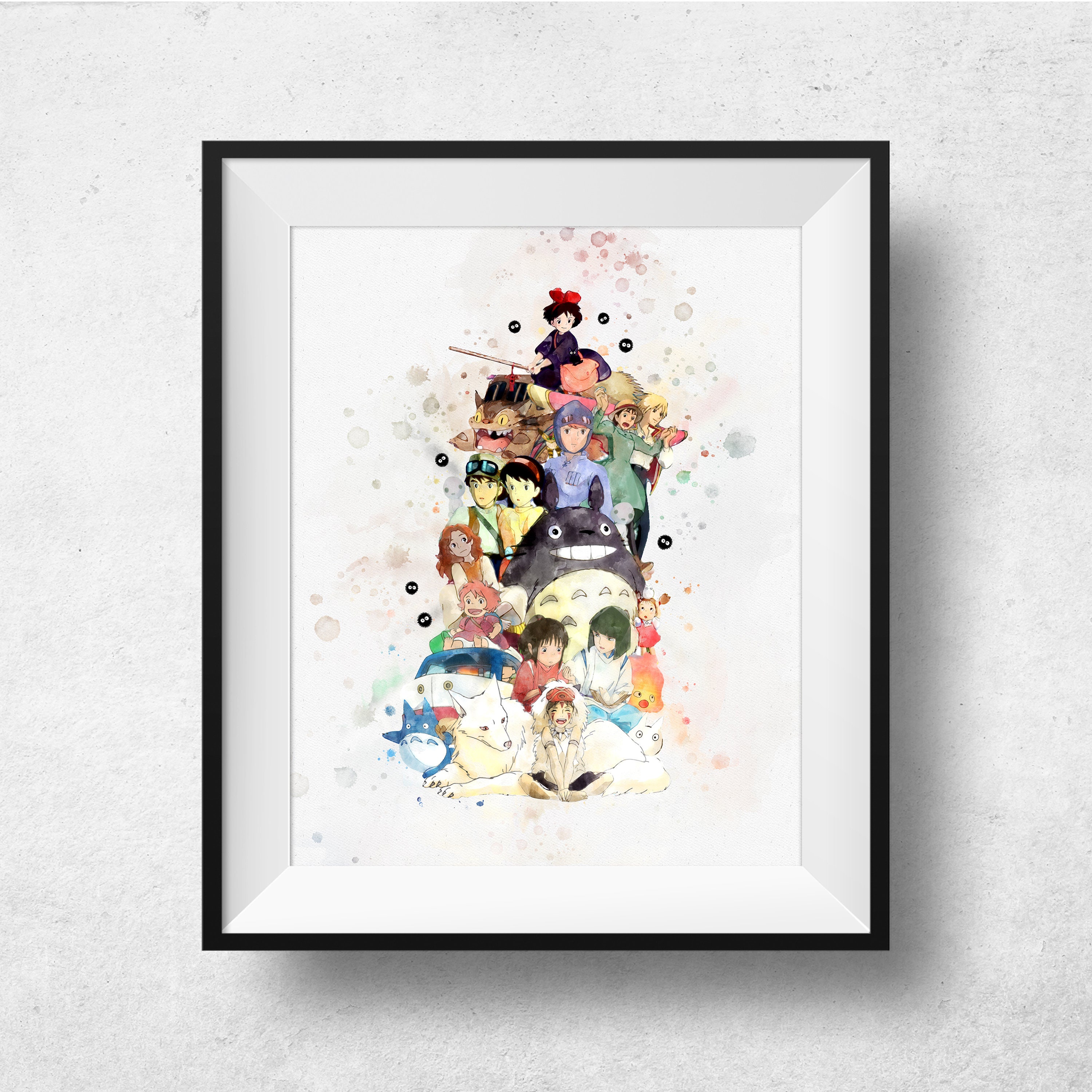 Studio Ghibli Wall Art Studio Ghibli Print Watercolour | Etsy