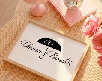 In Omnia Paratus Latin-poster met quote meisjes (digitale download)