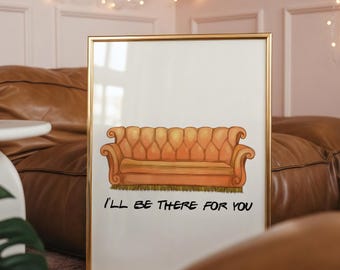 Gemütliche Couch Wand Kunst Freundschaft Zitat Druck Warmes Minimalistisches Wohnzimmer Dekor Neutrales ästhetisches druckbares Geschenk