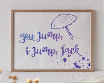 Gilmore Girl Poster You Jump I Jump Zitat Druck Paar Geschenk Sterne Hohl Aquarell Malerei Wand Kunst Trendy Home Decor