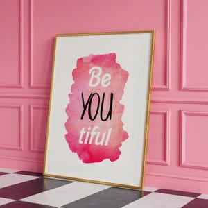 Art mural inspiré de soi-même, citation motivante, décoration bohème rose, cadeau d&#39;encouragement, affiche de soi-même belle esthétique