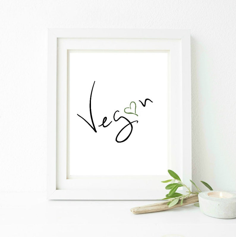Vegan Vegan Print Vegan Sign Printable Wall Decor Wall Etsy