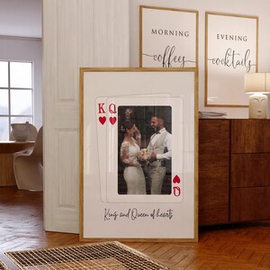 Custom Couples Playing Card Wall Art Personalized Photo Quote Romantic Gift for Him Gift for Her Valentine's Day Trendy Digital Download