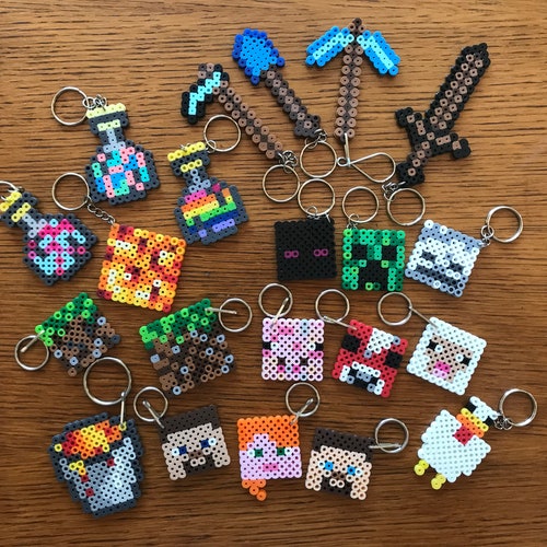 Perler Bead Keychains Etsy