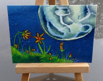 Moon Flowers ACEO