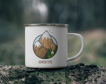 Meeple Adventure Enamel Camping Mug | board game | meeple | Hiking Gift | Camping Mug | Hiker Gift | nerdy mug