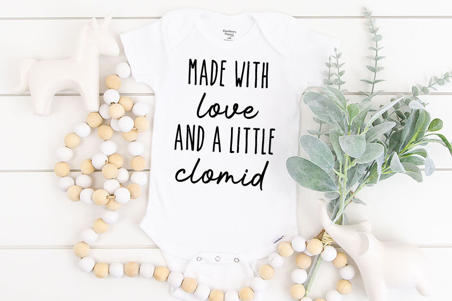 Made With Love and Clomid IVF IUI Baby Onesie for This Child We Have Prayed  Rainbow After the Storm Onesie Infertility Baby Onesie - Etsy
