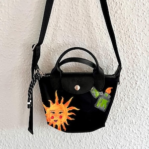 Hand-painted Longchamp Crossbody Purse