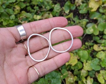 Sterling Silver Asymmetrical Hoops